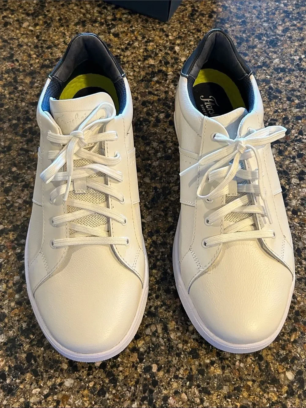 NEW Florsheim Mens Leather White Sneakers